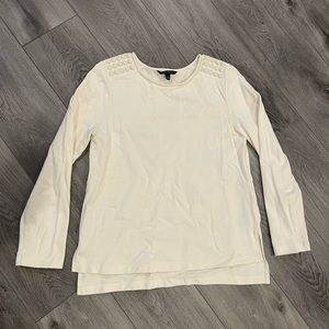 White Banana Republic Sweater with shoulder detail